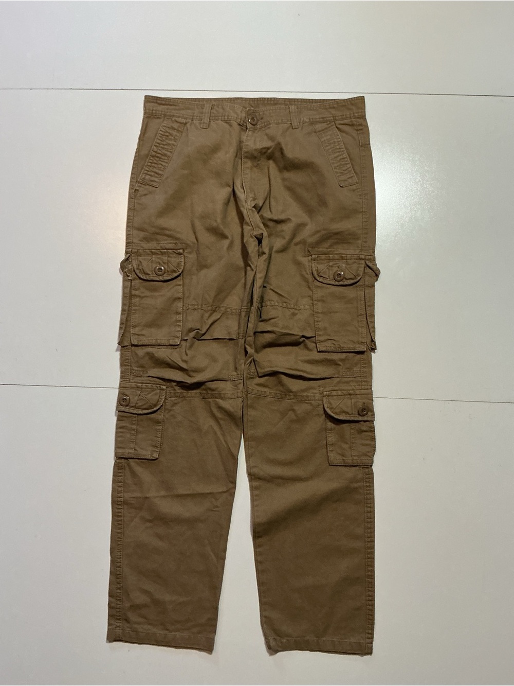 Khaki Workwear Cargo Utility Multi Pocket Paratrooper Military Men's Pants
